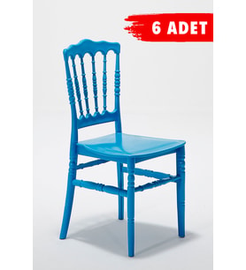 6 Adet Miray Mavi Sandalye / Balkon-Bahçe-Mutfak