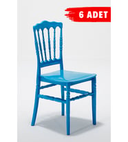 6 Adet Miray Mavi Sandalye / Balkon-Bahçe-Mutfak