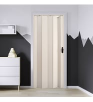 Faran Dekorasyon 145 x 215 Beyaz Renk Camsız Pvc Akordiyon Katlanır Kapı - FRNAKMODEL-28