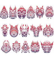 Motorsiklet Motorları Alevli Sticker Set 17 Parça Telefon, Tablet, Defter, Laptop Sticker