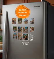 Kendi Fotoğrafınla Magnet Tasarla - Premium Kalite 10'lu Set - 6x9cm (Parlak Beyaz)