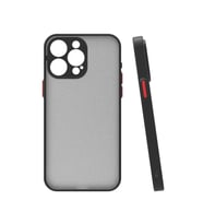 Vendas iPhone 15 Pro Max Uyumlu Mara Serisi Arkası Mat Renkli Hux Silikon Kılıf (Siyah)