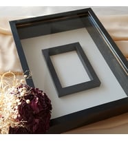 30x40 Cm Siyah Fotoğraf Bölümlü! İsimsiz Ledsiz! Gül Saklama Kutusu