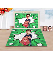 BK Gift Kişiye Özel Baba Kız Karikatürlü 1000 Parça Profesyonel Puzzle-1