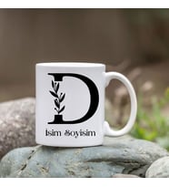 Kişiye Özel D Harfi Bardak - İsim Yazılı Bardak - İsimli Bardak