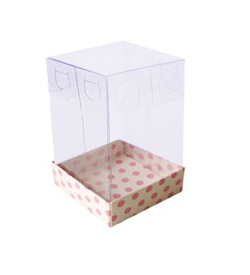 Asetat Kutu Altı Karton 5X5X8 CM (50 Adet)  Puantiyeli Pembe