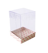 Asetat Kutu Altı Karton 5X5X8 CM (50 Adet)  Puantiyeli Pembe
