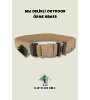 Bej Delikli Outdoor Örme Kemer