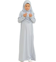 İki Parça Çocuk Namaz Elbisesi Seti Eşarp Ile Takım, Islami Giyim Takım Kızlar Için