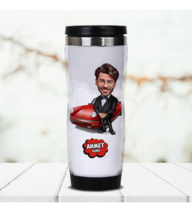 Kişiye Özel Yakışıklı ve Karizmatik Karikatürlü Termos Bardak
