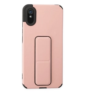 Redmi 9A Kılıf Mega Standlı Silikon - Pudra