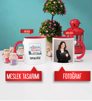 Kimya Öğretmeni Kupa Bardak Kırmızı Fotoğraflı