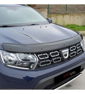 Dacia Duster 2018 ve üzeri Ön Kaput Koruyucu Rüzgarlığı Piano Black 3.2 mm Kalın Plastik