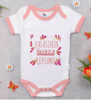BK Kids Halasının Ballı Lokumu Tasarımlı Pembe Bebek Body Zıbın-1