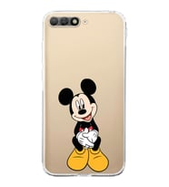 Huawei Y6 2018  Kamera korumalı Kapak Mickey Mouse Tasarımlı  Şeffaf Kılıf