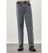 Siyah Düz Cord Pamuklu 5 Cep Oversize Casual Denim Pantolon 1023245156