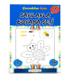 Çocuklar İçin Sayılarla Boyama Seti (12 Kalem Hediyeli)
