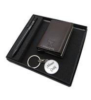 Signator D327 İsme Özel Set - Deri Kartlık + Anahtarlık  + Kalem Seti  İsme Özel Hediyelik Set (Karışık)