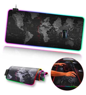 ALLY Dünya Desenli RGB Led Işıklı Oyuncu Mouse Pad 300*800*4MM-(5775) - SSSSSS2655-3986
