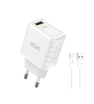 Rova SB113T A Giriş A-T 1M Kablolu Şarj Başlığı 18W - KVK Teknik Servis Garantili (Beyaz)