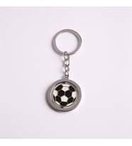 ORTASI DÖNEN FUTBOL TOPU TASARIMLI ANAHTARLIK (SİYAH BEYAZ)-ANAH512