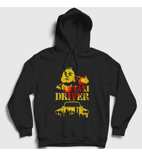 Presmono Unisex Siyah New York Film Taxi Driver Kapüşonlu Sweatshirt 251253tt