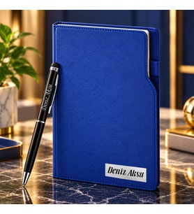 BK Gift Kişiye Özel 374 Termo Deri Tarihli Ajanda & Siyah Touch Pen Tükenmez Kalem-17
