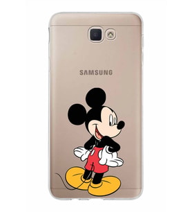 Samsung Galaxy J7 Prime Kapak Mickey Mouse Tasarımlı Şeffaf Silikon Kılıf