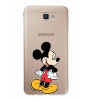 Samsung Galaxy J7 Prime Kapak Mickey Mouse Tasarımlı Şeffaf Silikon Kılıf