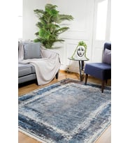 Dijital Kaymaz Yıkanabilir Mavi Minimalist Salon Halısı Mutfak Halısı Koridor Halısı Yolluk HLN1230