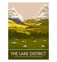 Göller Bölgesi, Penruddock'tan Helvellyn Tablo Ahşap Poster Dekoratif
