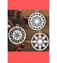 Yılbaşı Ağacı Süsü 3 lü Yılbaşı Süsü Noel Süsü Christmas Ornament Parti Süsü (Beyaz)