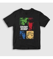 Presmono Unisex Çocuk Siyah Crew Anime Cowboy Bebop T-Shirt 489761tt