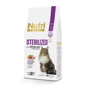 Nutri Feline 10Kg Yetişkin Kısırlaştırılmış Somonlu Adult Sterilised Kedi Maması