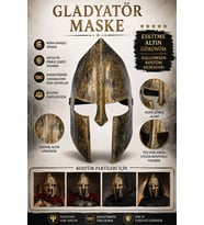 Halloween Gladyatör Maske Eskitme Altın Roma Savaşçı Kostüm Cadılar Bayramı Parti Yüz Aksesuarı