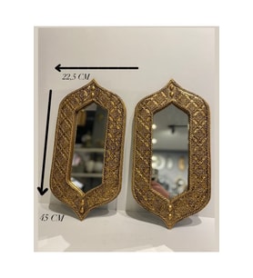 Dekoratif Polyester Ikili Kral Ayna Takımı Altın