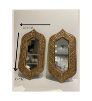 Dekoratif Polyester Ikili Kral Ayna Takımı Altın