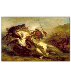 Cakatablo Atlı Müslüman Askeri Eugene Delacroix MDF Tablo