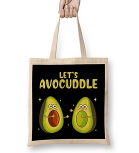 Funny Let s Avocuddle Cute Avocado Cuddling Pun Bez Çanta Uzun Saplı