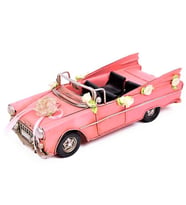 Metal Nostaljik Pembe Chevrolet Gelin Arabası