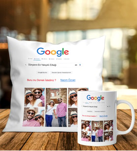 Sevgiliye Özel Dünyanın En Yakışıklı Erkeği Google Saten Yastık Ve Kupa Bardak