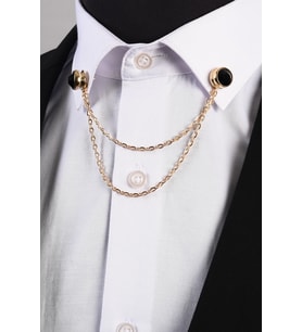 Esgue Taşlı Gömlek Yaka İğnesi (Gold)