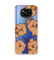 Poco X3 Pro / X3 NFC Uyumlu Kapibaralar Tasarımlı Şeffaf Telefon Kılıfı
