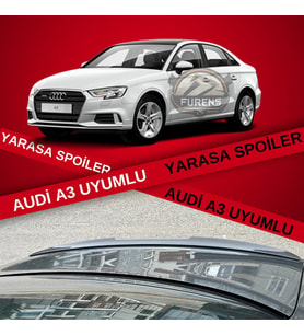 Audi A3 Bagaj Üstü Black Piano Yarasa Spoiler Bagaj Çıtası