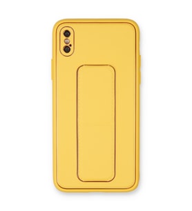 Iphone Xs Kılıf Coco Deri Standlı Kapak - Sarı