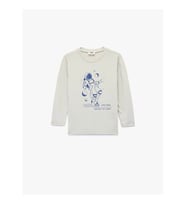 Koton Baskılı Bisiklet Yaka Gri Erkek Çocuk Uzun Kollu T-shirt 6WKB10389TK