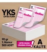 YKS-MSÜ Deneme Sınavları İçin 500 Adet (90.GR) Optik Form - Optik Okuma Uyumlu