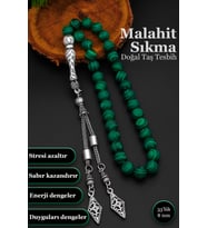 Erkek Sıkma Malahit Tesbih 8 mm BT041 (Yeşil)