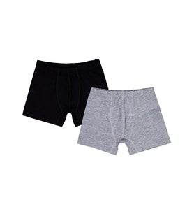 Domi Kids Gri-Siyah 2-8 Yaş Erkek Çocuk 2'li Boxer - Standart