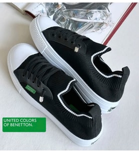 Benetton 10233 Kadın Günlük Sneaker Ayakkabı (Siyah)